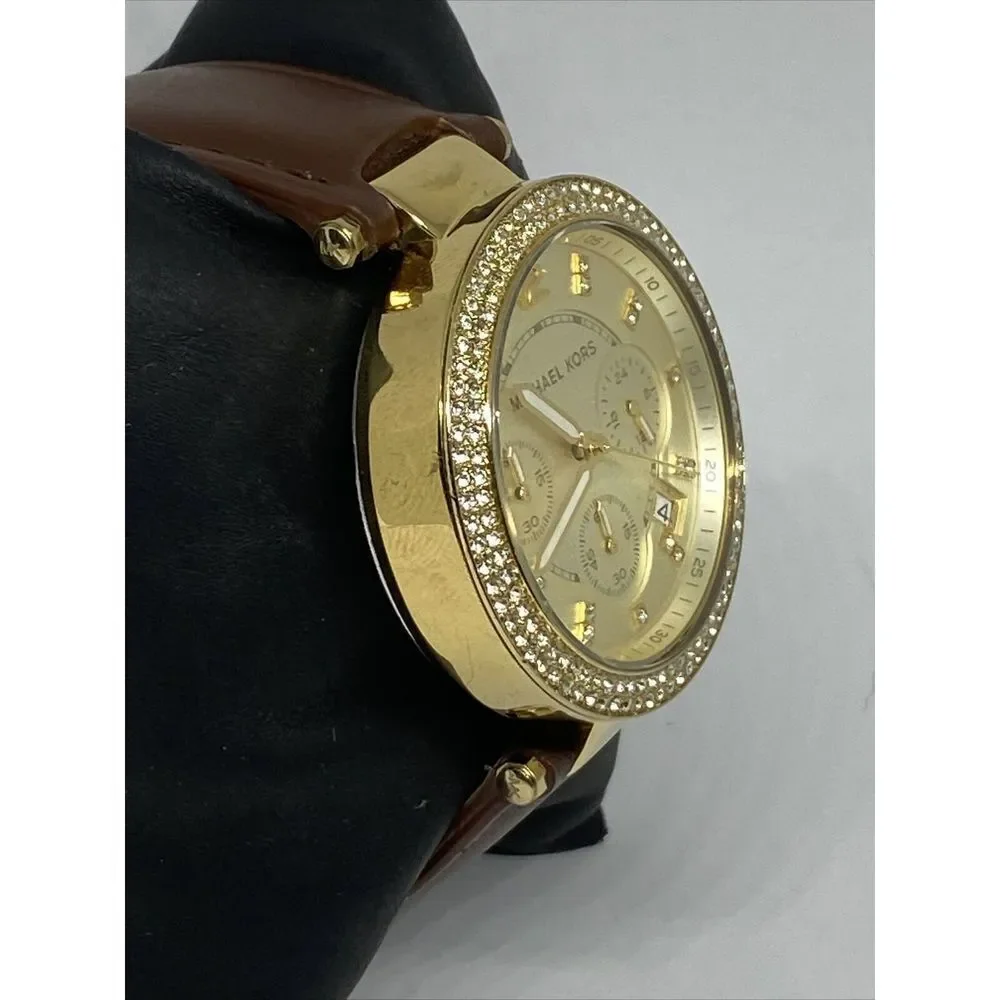Michael Kors Parker MK5354 Women's Brown Leather Analog Dial Quartz Watch WO364